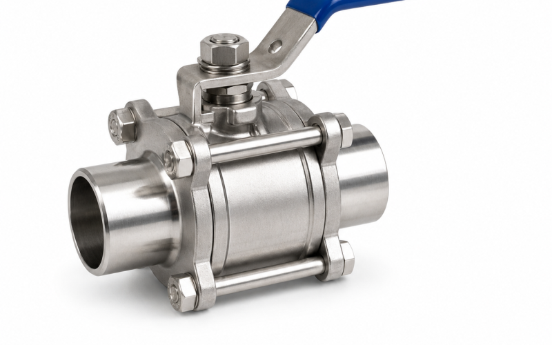 3-Piece Full-Bore Ball Valve – Threaded, Socket-Weld or Butt-Weld