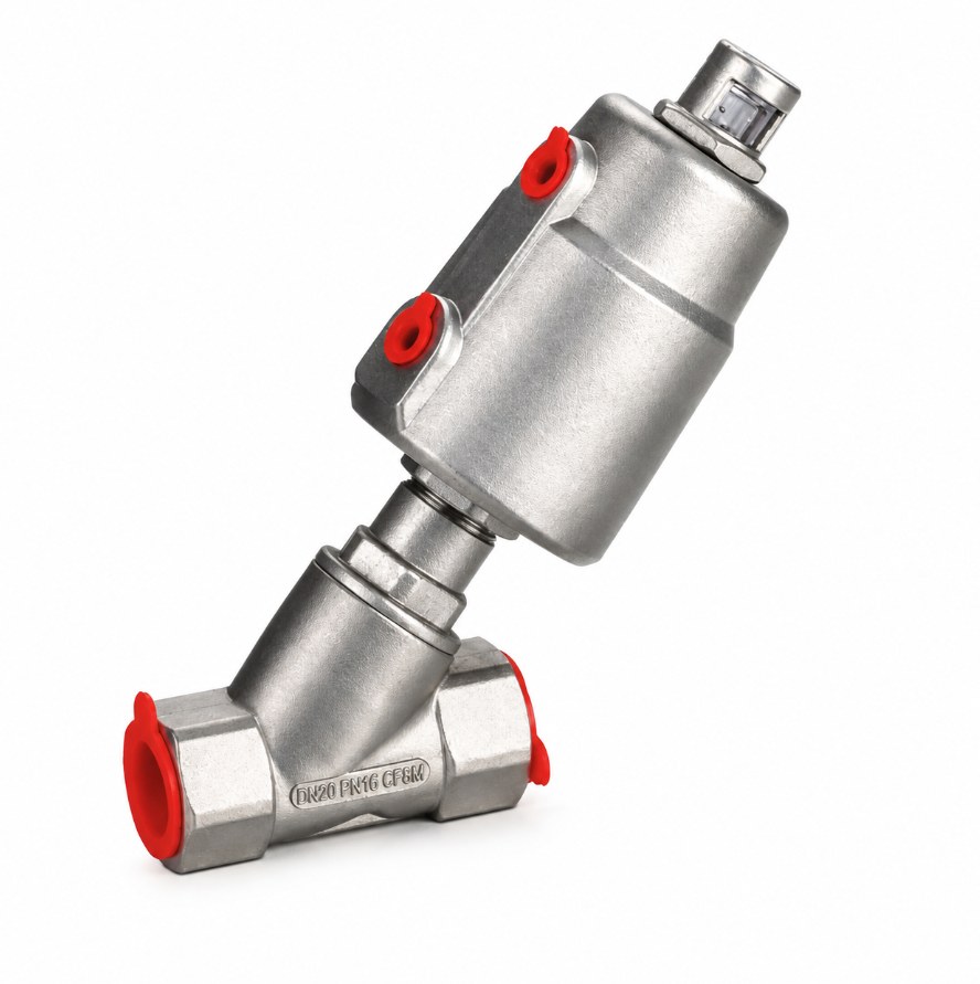 Pneumatic Angle Seat Valve - Enter Above Seat